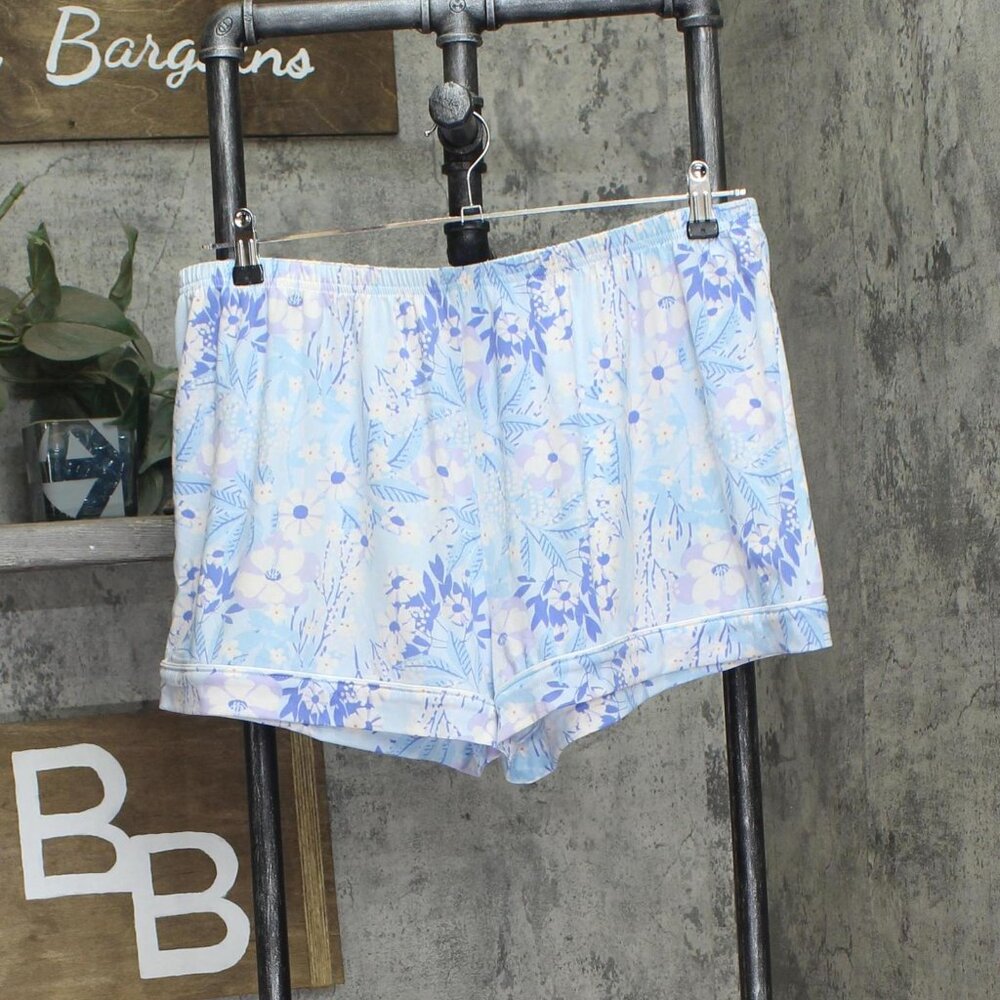 NEW Flora Nikrooz Womens Gabriella Pajama Shorts T91051 Blue XL
